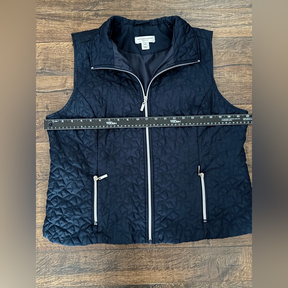 Christopher & Banks Navy Blue Star Pattern Vest Petite XL